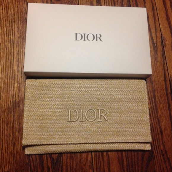 Handbags - Embroidered Straw Clutch New in a Box NWOT